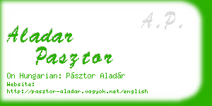 aladar pasztor business card