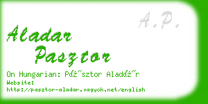 aladar pasztor business card